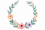 Elegant Watercolor Floral Wreaths, an Illustration by Creativeshirt (Thumbnail 2 of 11)