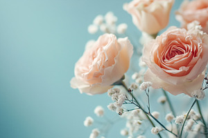 Soft and delicate peach roses, a Nature Photo by MistyDay