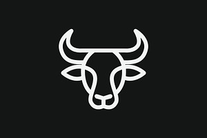 Line Bull cow bufallo head logo, a Branding & Logo Template by funpixel
