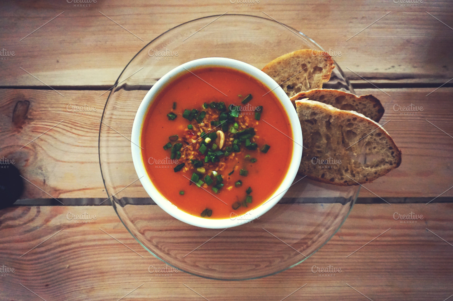 Carrot Soup Featuring Carrot Soup And Bread