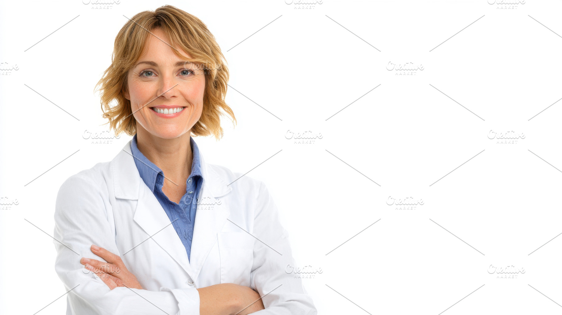 Proud woman in white coat, a Photo by Beautiful things