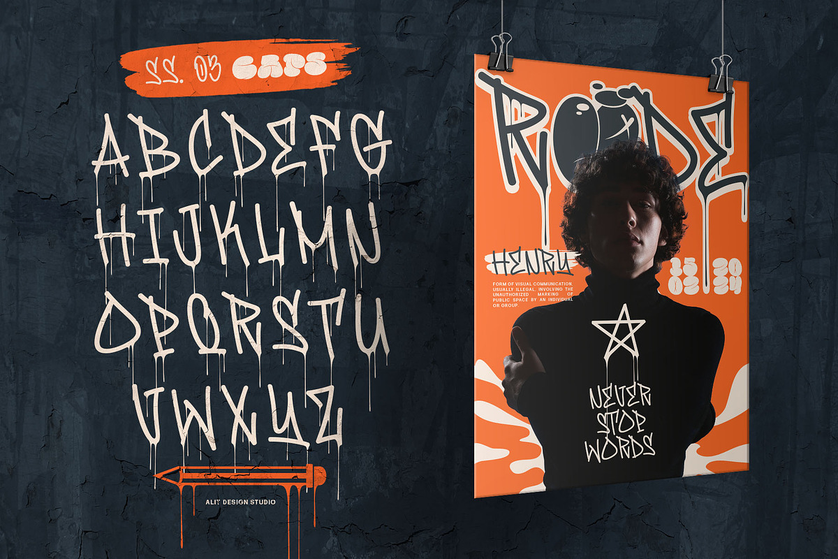Famous Bomber Graffiti Mix Font, a Handwritten Font by alit design (Photo 17 of 30)