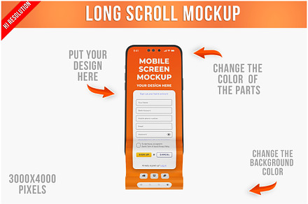 Long Scroll Mockup PSD, an Android Mockup by Bruno's Shop
