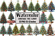 Christmas Tree Clipart, an Illustration by Design Market (Thumbnail 1 of 4)