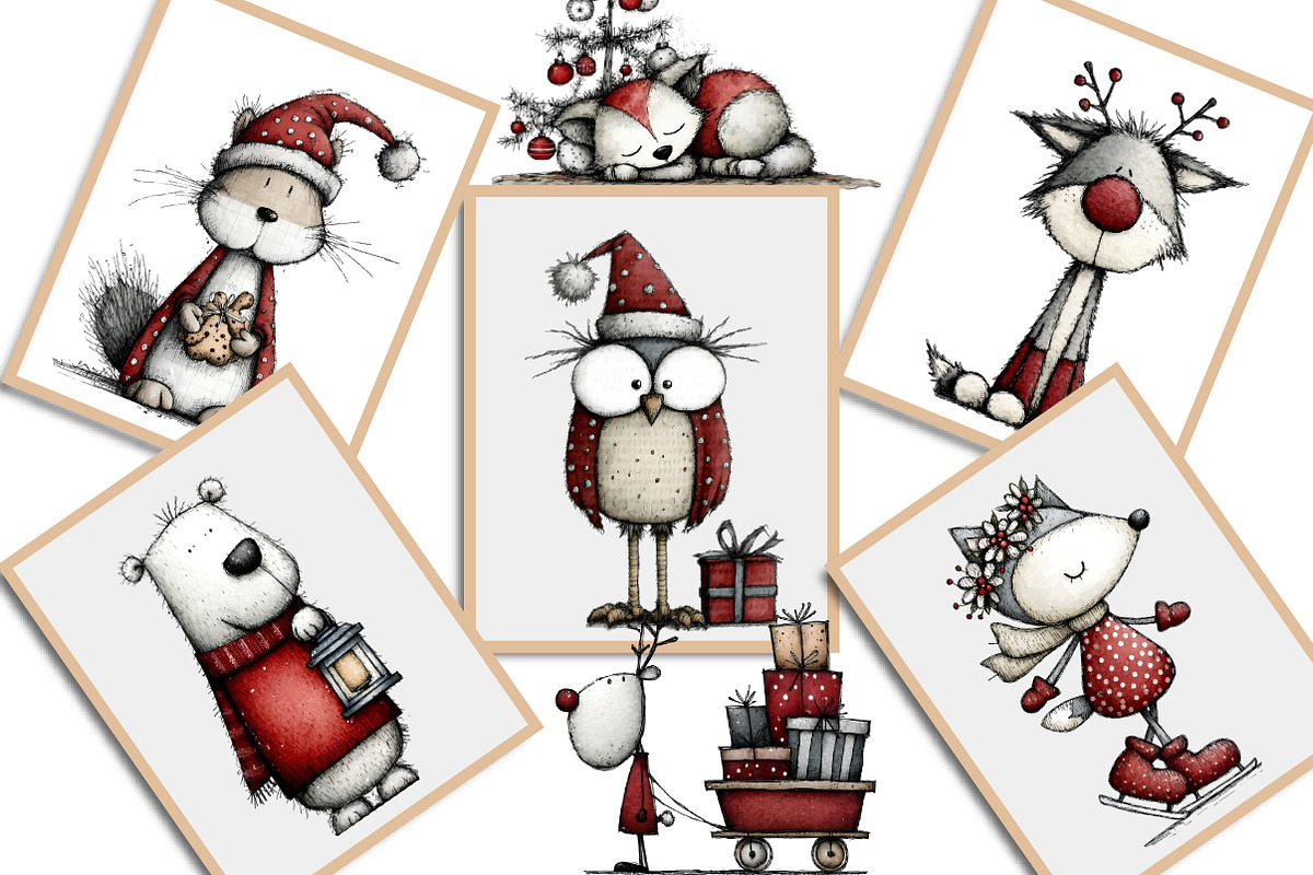 Whimsical Quirky Animals Clipart, an Illustration by Creative Art (Photo 11 of 13)