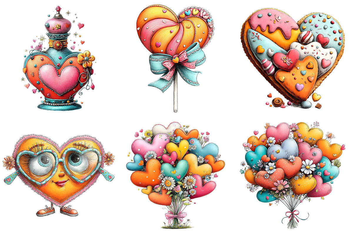 Whimsical Valentines Day Clipart, an Illustration by Craft Nest (Photo 9 of 9)