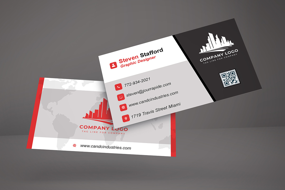 Modern Business Card Design Editable preview 3