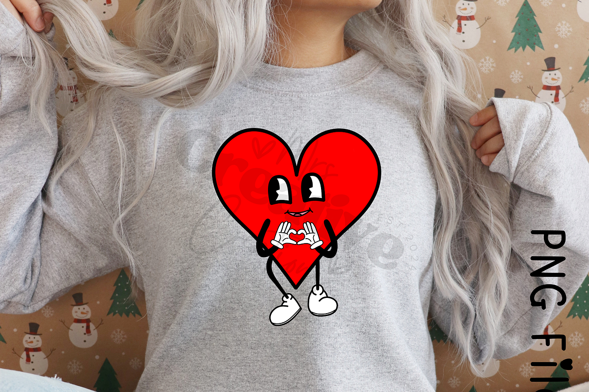Retro Funny Red Hearts Clipart, a Graphic by Mrs. Creative Creations (Photo 4 of 5)