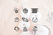 Knitting Line Icons, an Outline Icon by Lyolya Profitrolya (Thumbnail 2 of 2)