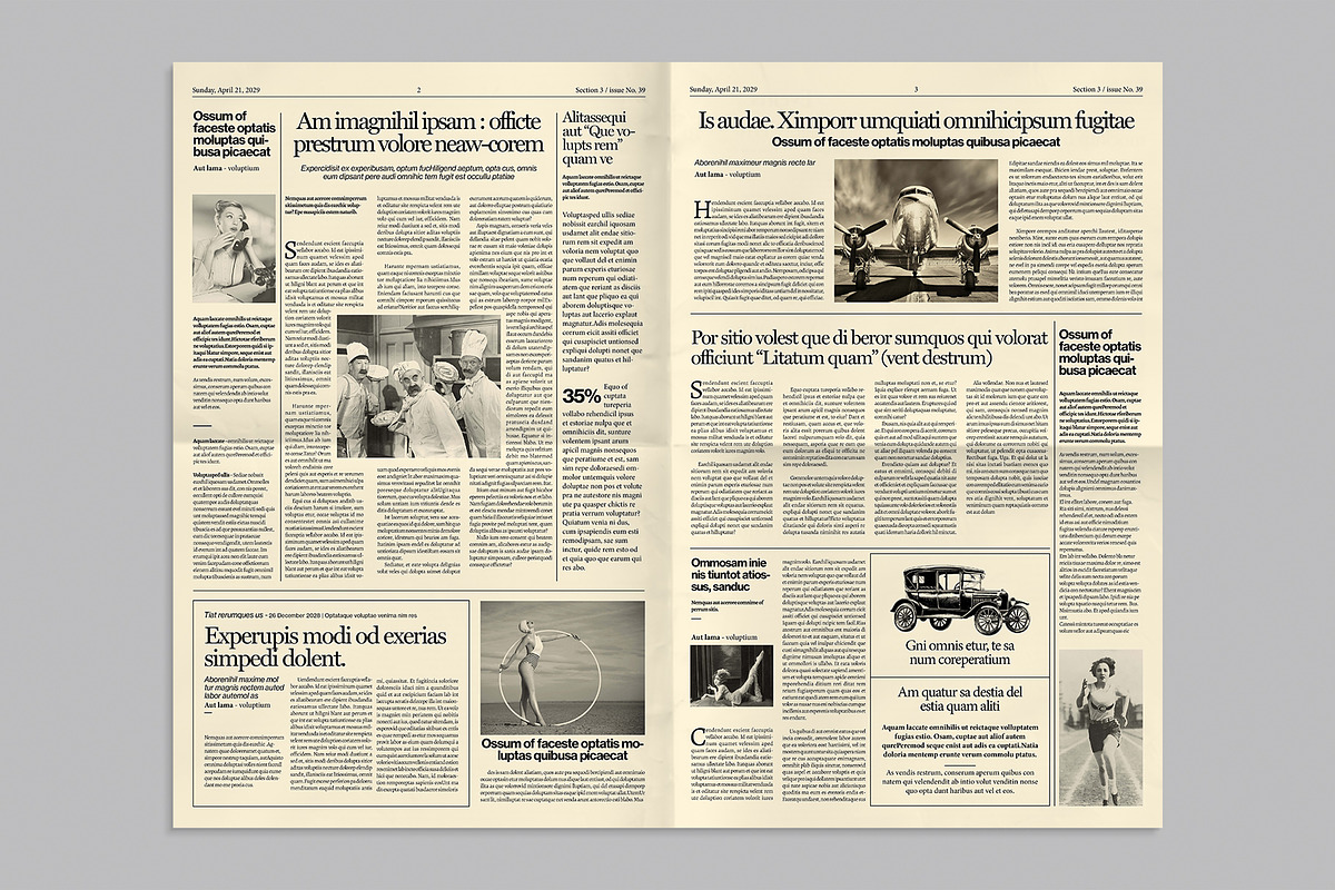 Vintage Newspaper, a Magazine Template by BrandPacks (Photo 4 of 4)