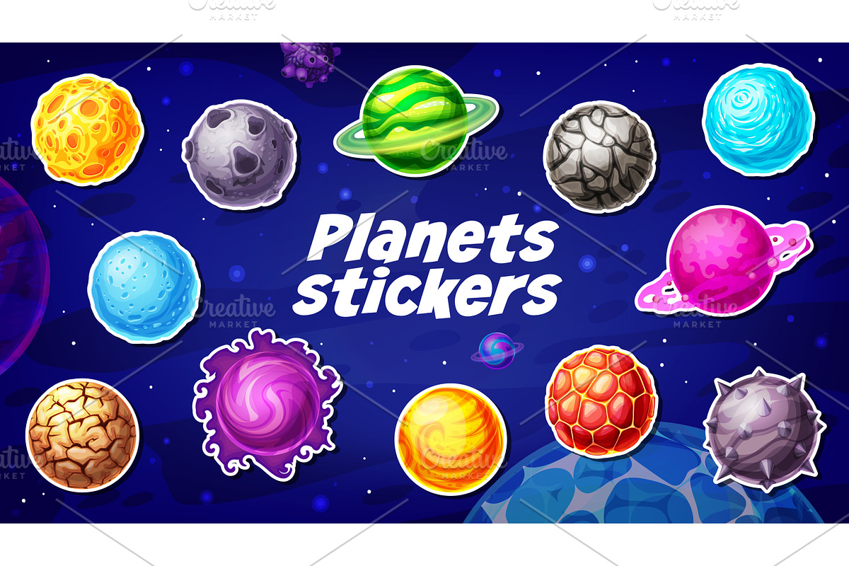 Alien galaxy space fantasy planets, an Object Illustration by Buch&Bee