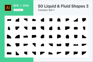 Fluid corner shape 50 Set V 1, an Object Graphic by shahsoft