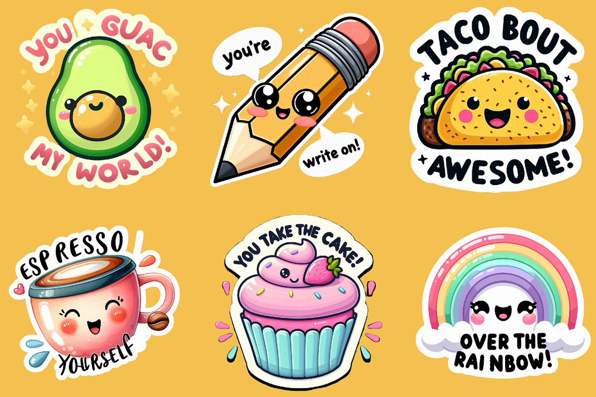 Funny Motivational Pun Sticker, an Illustration by DreamCafeArt (Photo 2 of 7)