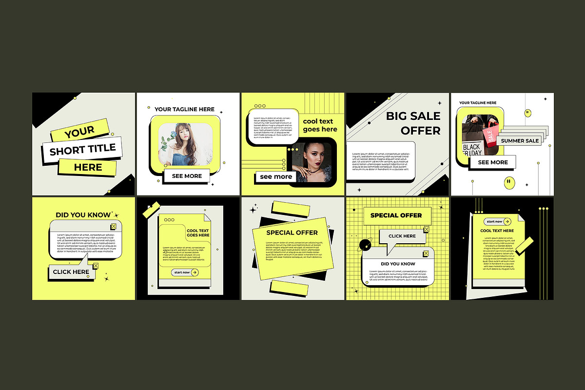 20 social media post design template, a Social Media Template by graphic bakers (Photo 10 of 15)