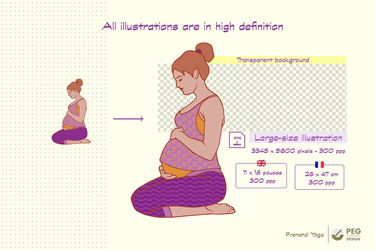 27 Prenatal Yoga Illustrations, a Person Illustration by Peg Design (Photo 4 of 11)