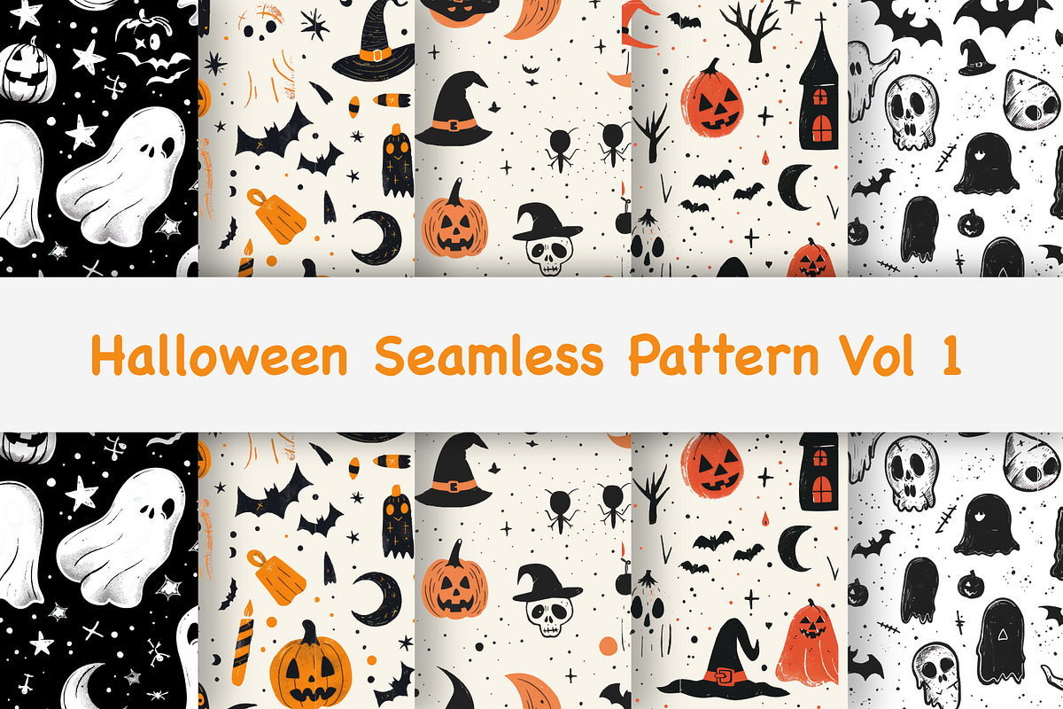 Halloween Seamless Pattern Vol 1, a Pattern Graphic by Zero_std