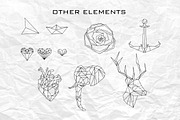 100 Geometric elements + bonus!, an Animal Illustration by Lina_Lisichka (Thumbnail 6 of 9)