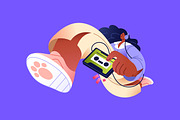 People listen to music set, posters, a Person Illustration by PaperTrident (Thumbnail 6 of 14)