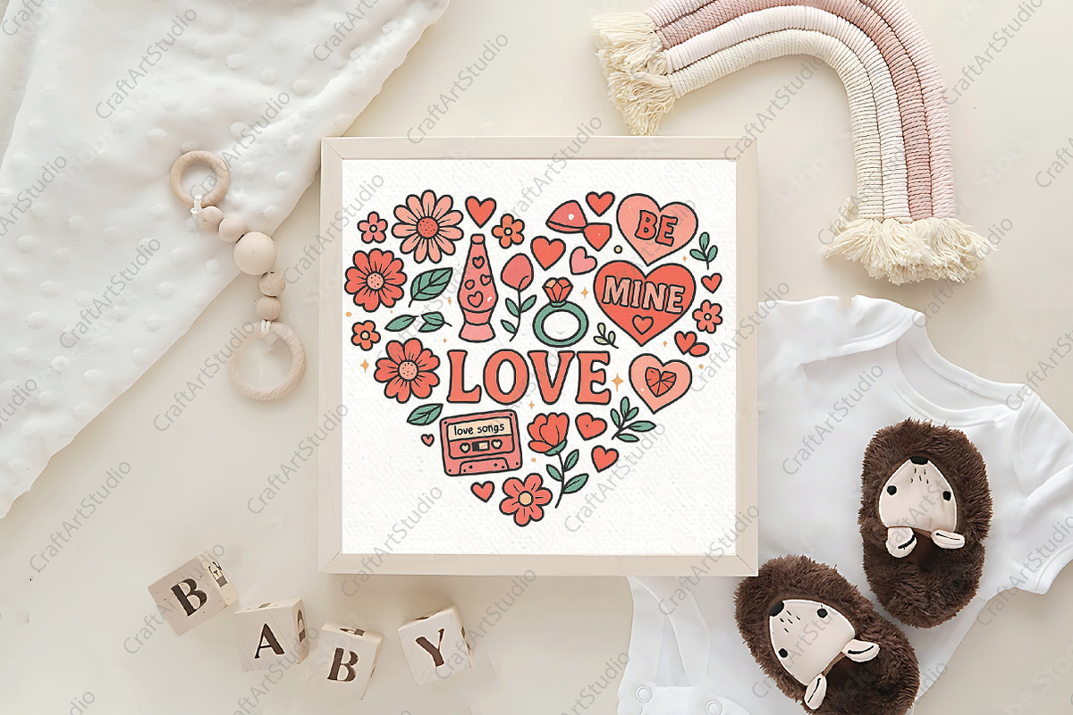 Valentine Heart Doodle Sublimation, an Illustration by CraftArtStudio (Photo 4 of 4)
