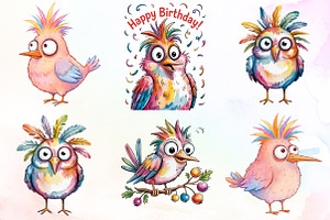 Cute Whimsical Bird Clipart, an Illustration by Sublimation Artist