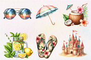 Summer Beach Watercolor Clipart, an Illustration by CreationArt (Thumbnail 4 of 5)