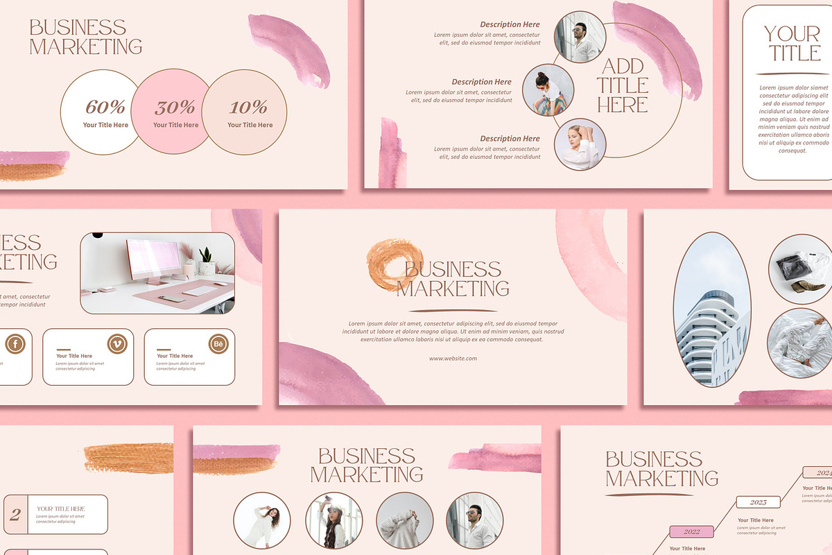 Brush Pink Powerpoint Template, a Presentation Template by SKY CREATION (Photo 5 of 6)