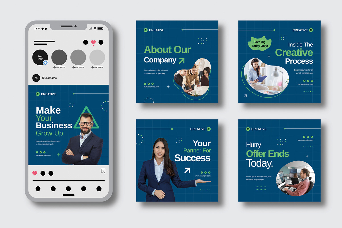 Business Social Media Post Template, a Social Media Template by MightyDesign (Photo 1 of 6)