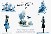 Watercolor Winter Clipart Collection, an Illustration by CreationArt (Thumbnail 3 of 7)