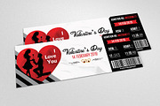 Valentine's Day Ticket Templates, an Invitation Template by Psd Templates (Thumbnail 2 of 3)