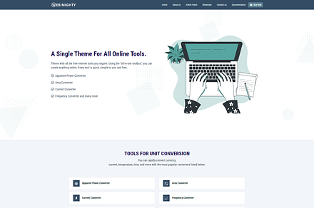 Webmighty Tools Online Tools Script, a Bootstrap Template by Design Collection
