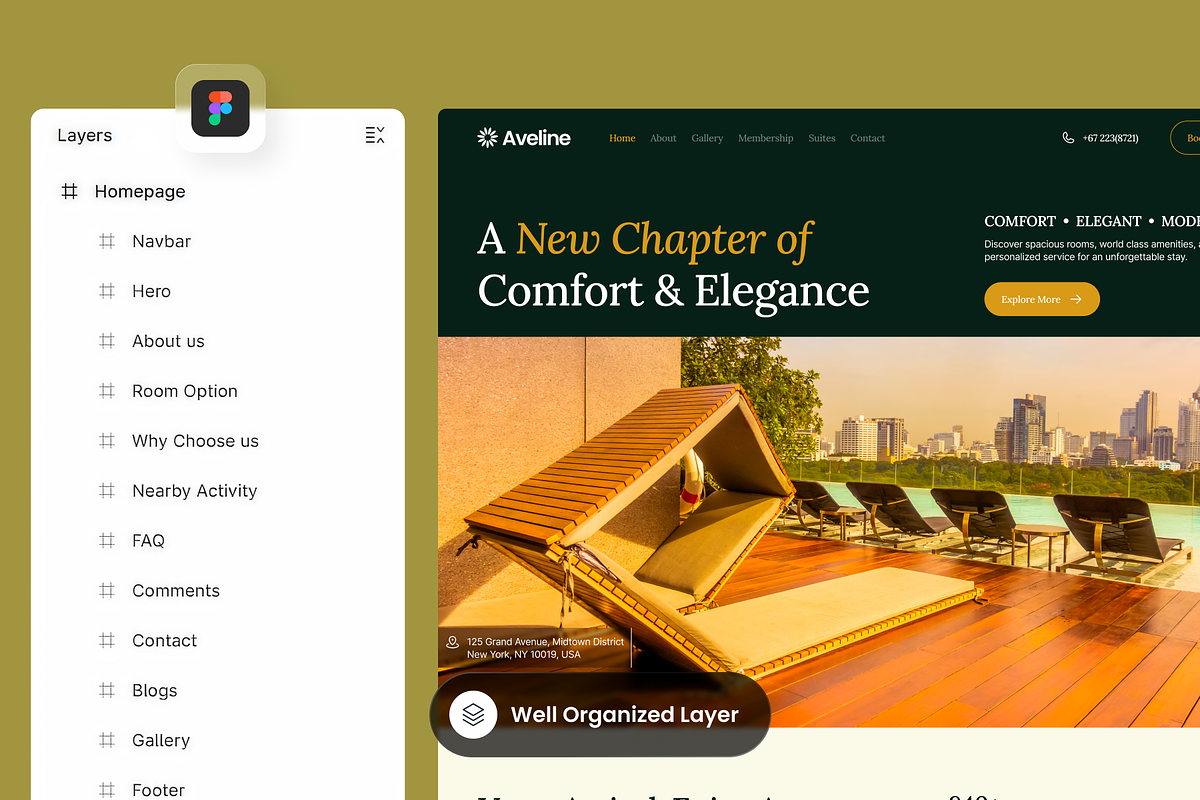 Aveline - Hotel Landing Page preview 2