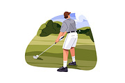 People play golf, golfers set, a Sport Illustration by PaperTrident (Thumbnail 4 of 8)