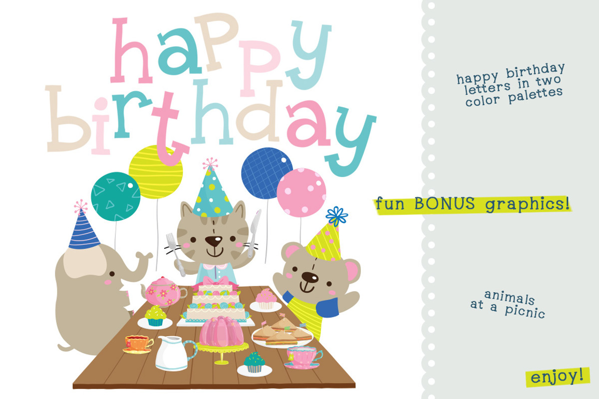 Birthday Buddies Illustration Pack, an Illustration by Quirky Queen Media (Photo 9 of 9)
