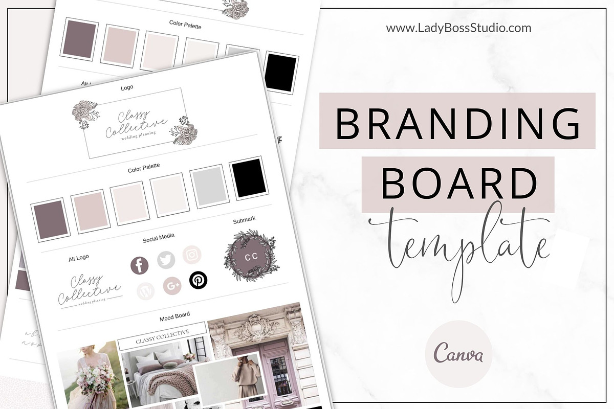 Branding Board Template Canva Classy, a Branding & Logo Template by ...