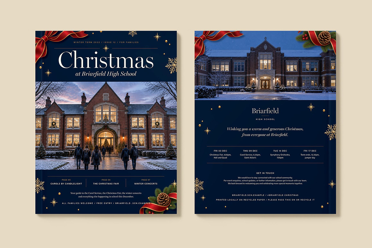 School Christmas Magazine Template, a Brochure Template by BrandPacks (Photo 4 of 5)