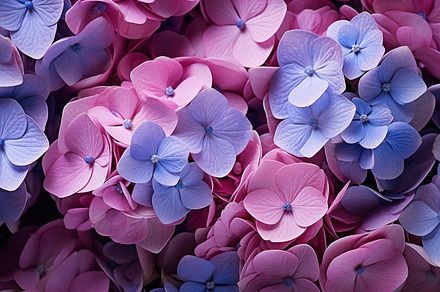 Hydrangea flowers background. Close-up of pink and purple hydrangea flowers in, a Photo by Textures & Backgrounds