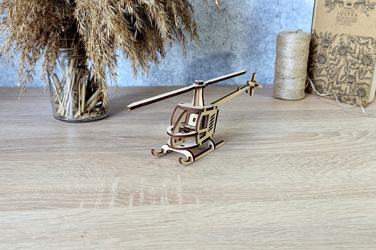 Helicopter - Laser Cut File, an Object Graphic by VectorPainter (Photo 7 of 13)