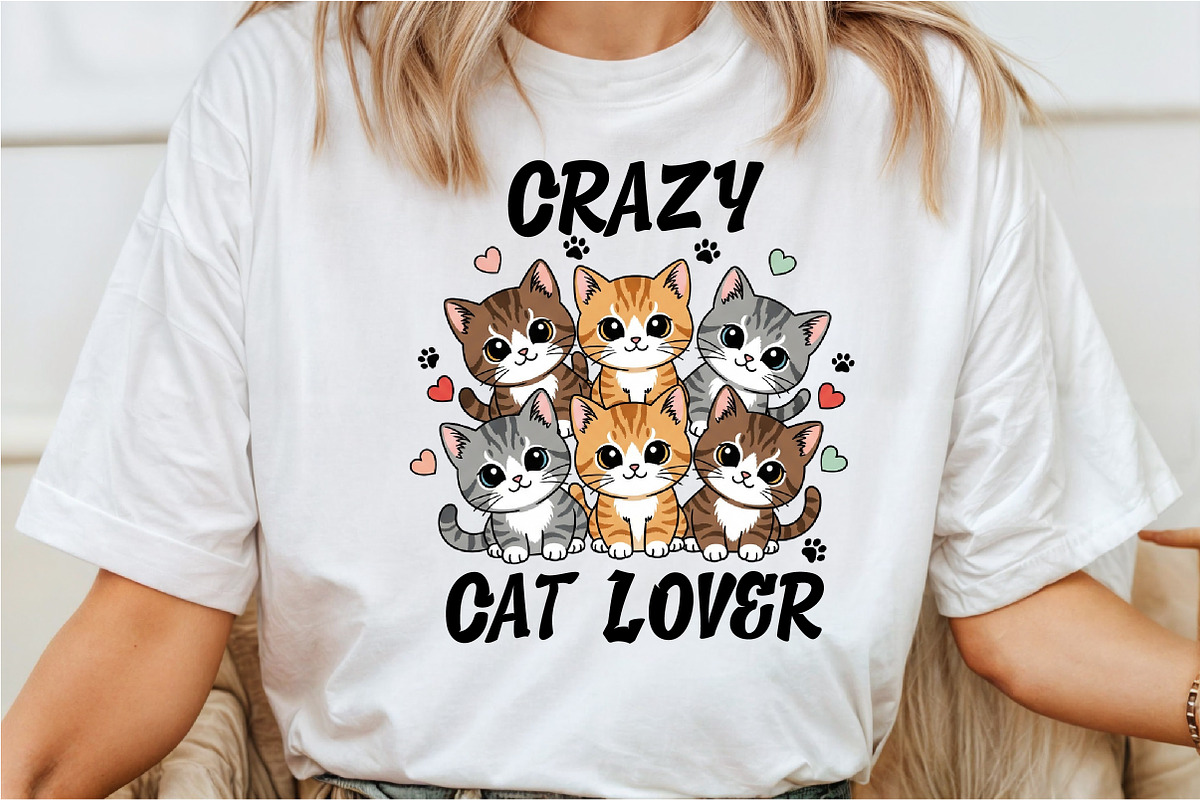 Crazy Cat Lover Sublimation Png, an Animal Illustration by Rose Art (Photo 3 of 4)