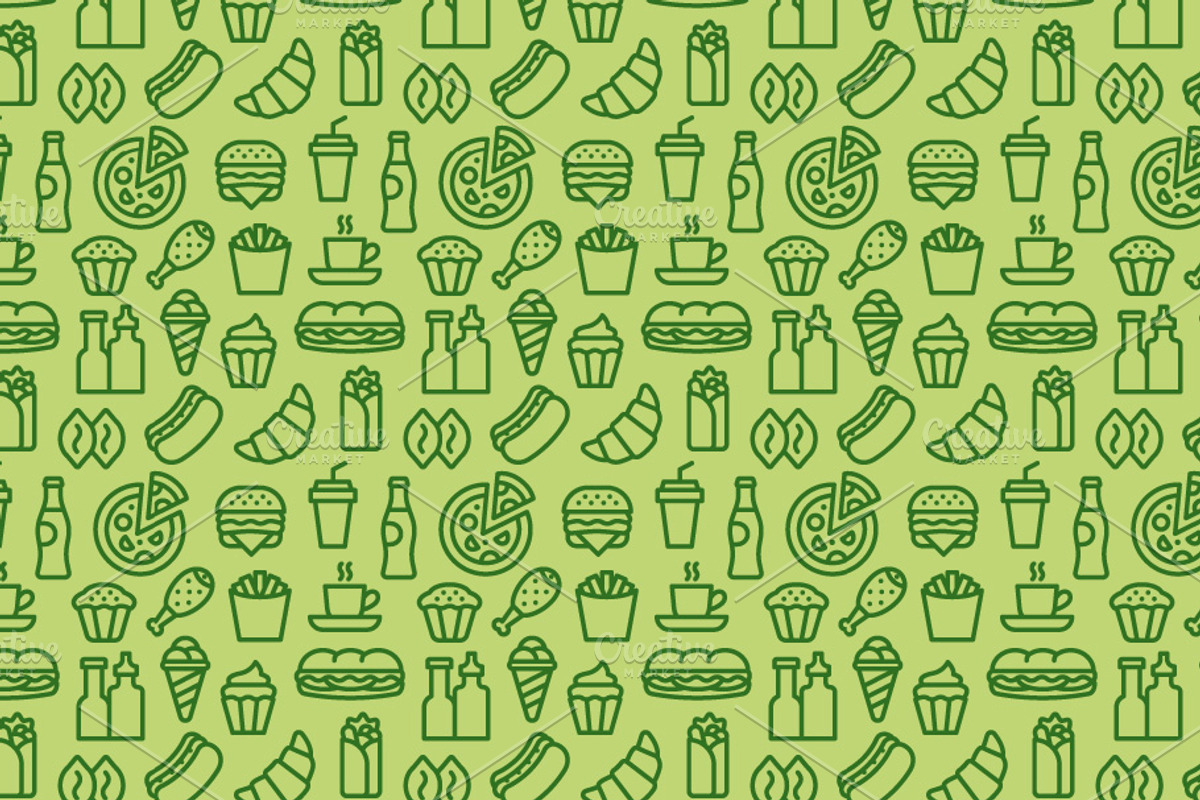 Fast Food Patterns, a Pattern Graphic by Oleg Tokarev Art (Photo 3 of 5)
