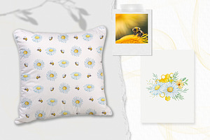 Watercolor Honey Bee Clipart