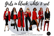 Girls in black, white & red, a Person Illustration by Parinaz Wadia Design (Thumbnail 1 of 10)