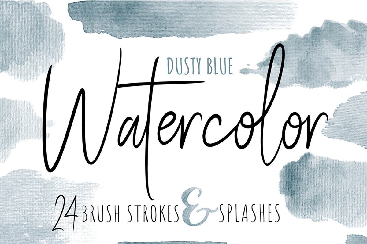 Watercolor Brush TextureDusty Blue, a Texture Graphic by Sahar Heumesser (Photo 1 of 8)