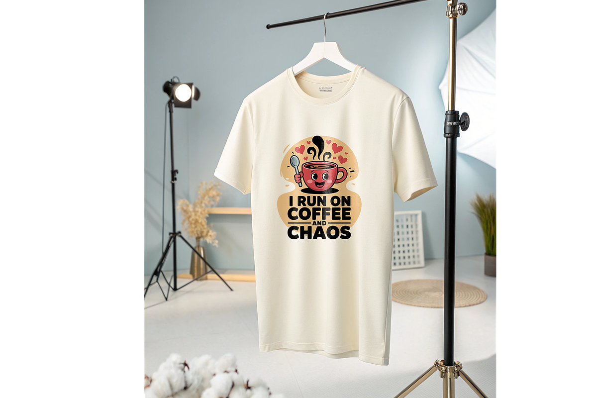 Coffee Chaos Funny Quote T-Shirt, an Object Graphic by Annudesign (Photo 8 of 9)