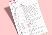 Red Resume Template and Cover Letter, a Resume Template by Bryant (Thumbnail 8 of 8)