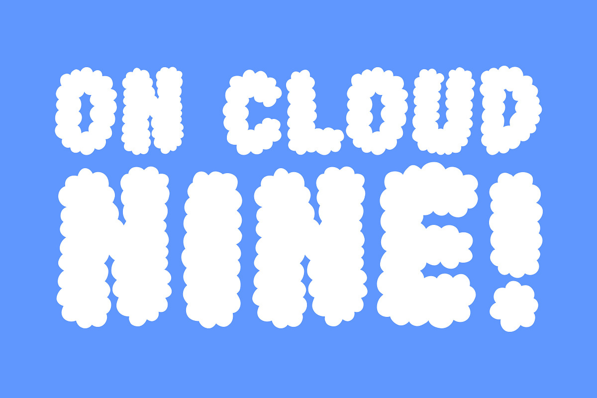 Cloudy - Fluffy Bubble Font, a Sans Serif Font by Happy Type Club (Photo 4 of 4)