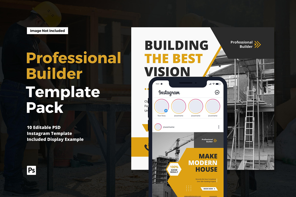 Professional Builder Instagram Post, a Social Media Template by CavenArt (Photo 1 of 5)