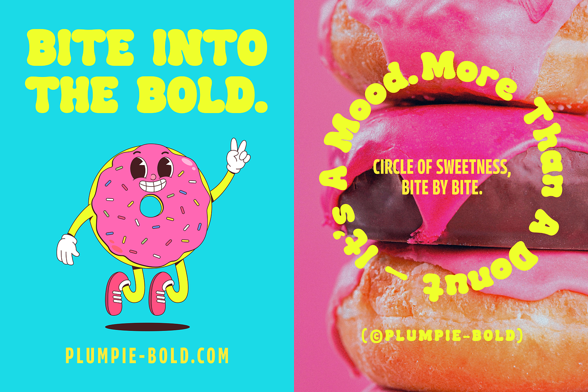 Plumpie Bold - Retro Display Font, a Font by Studio Moara (Photo 5 of 8)