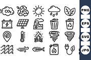 Eco Friendly Line Icon Set, an Illustration by designvectx (Thumbnail 1 of 3)