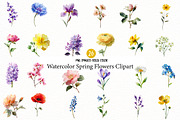 Watercolor Spring Flowers Clipart, an Illustration by Designworld (Thumbnail 1 of 6)