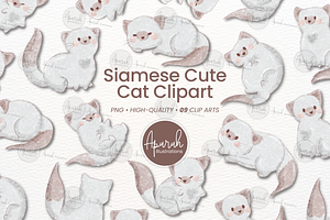 Siamese Cute Cat Clipart